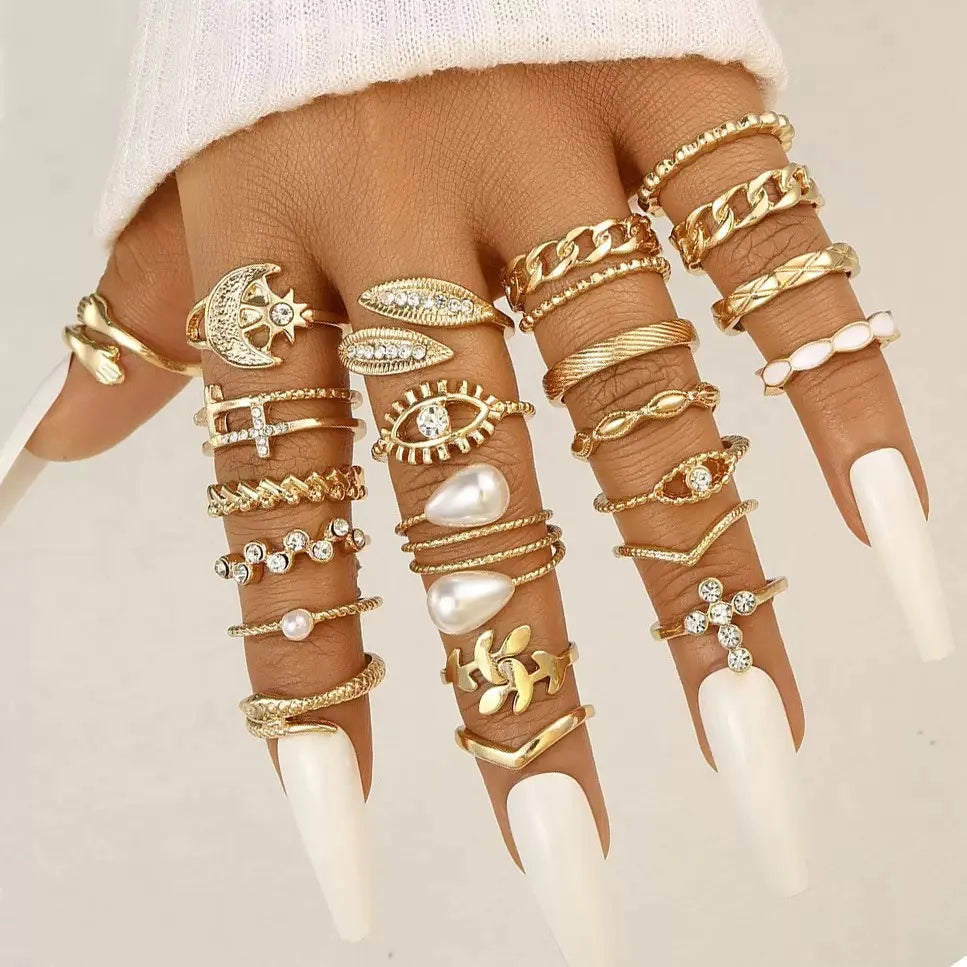 Ensemble de 22 bague tendance 2025